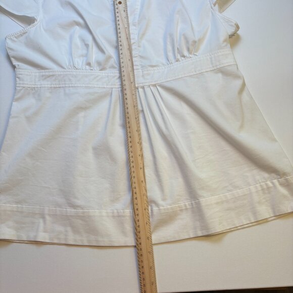 NY&C Stretch Empire Waist Blouse White Career Top Size 18 - Picture 8 of 8